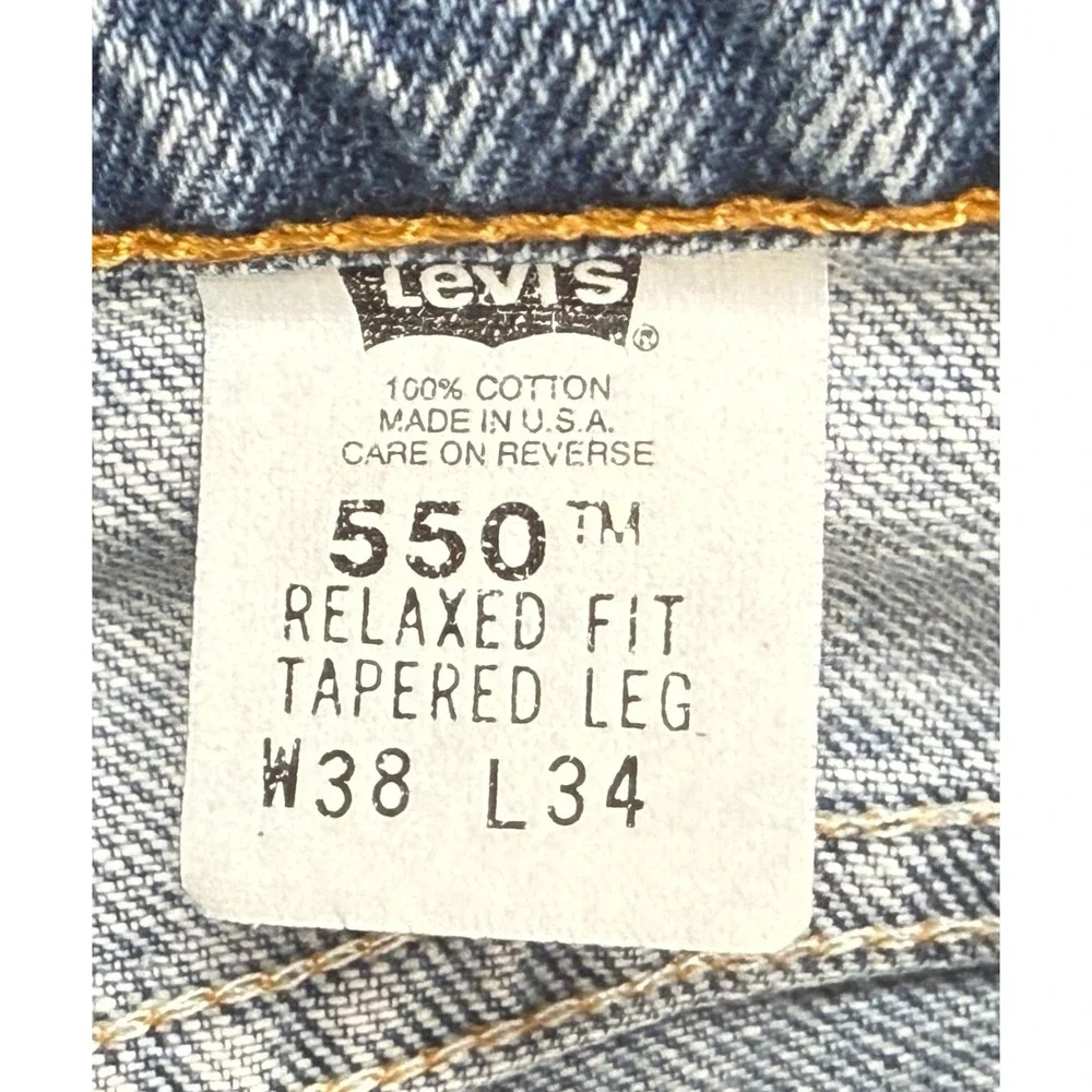 Levi's 505 Relaxed Fit Tapered Leg 5 pocket Men's Vintage Denim Jeans Size 38x34